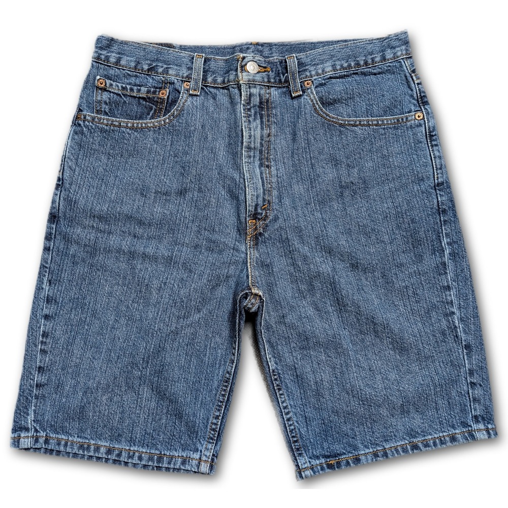Levis Mens Blue 505 Y2K Jorts Denim Pockets,Belt Loops,Zipper Fly Regular Medium